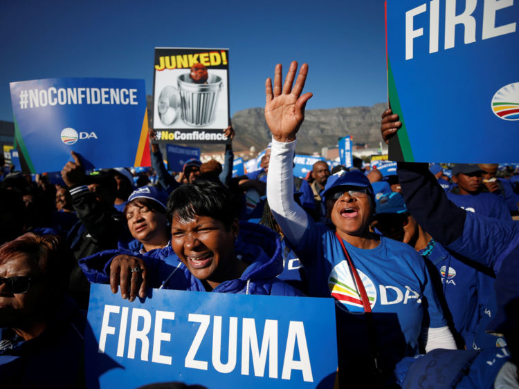  Des manifestants marchent contre le président à Cape Town 