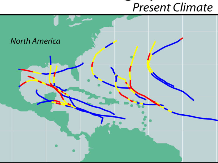  C'est ce que ressemblera le chemin de ces orages plus puissants, par rapport à aujourd'hui. 