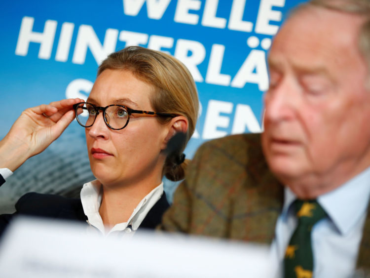  Les candidats de l'AFD coprésidents Alexander Gauland et Alice Weidel 