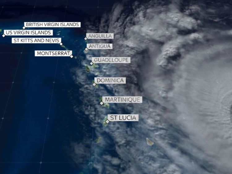  L'ouragan Maria et les îles dans son chemin 