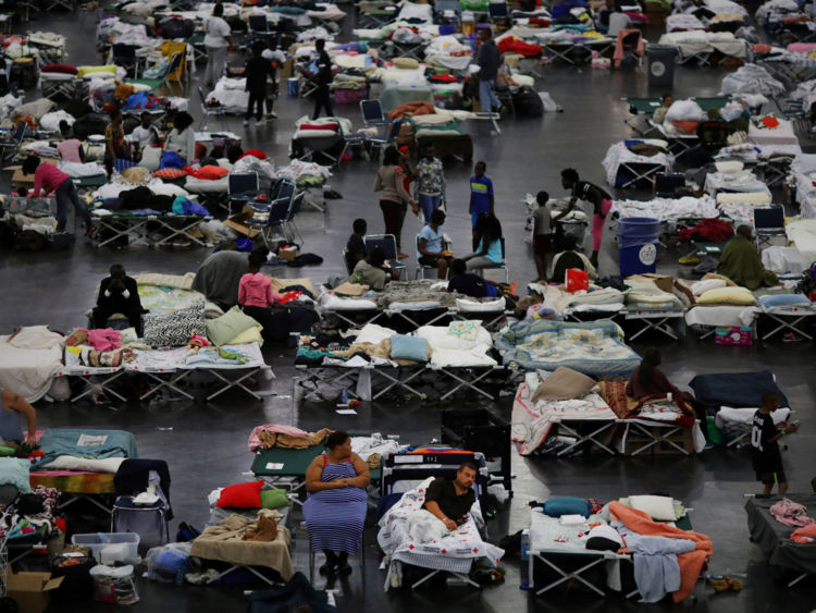  Evacuees de Hurricane Harvey 