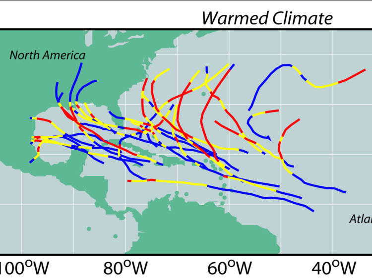  C'est ce que ressemblera le chemin de ces orages plus puissants, par rapport à aujourd'hui. Pic: GDFL
