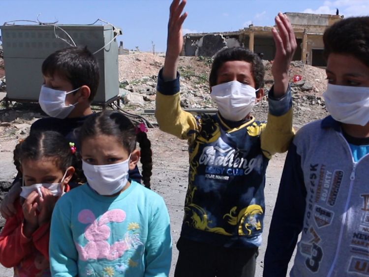  Enfants à Khan Sheikhoun à Idlib, où l'attaque chimique a eu lieu 