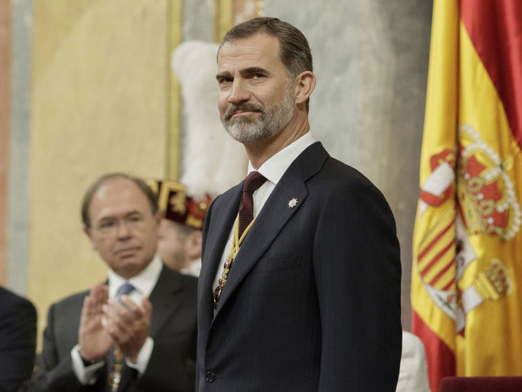  Le roi Felipe VI d'Espagne assiste à l'ouverture solennelle de la douzième législature au Parlement espagnol 