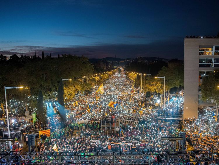  Les partisans de l'indépendance à Barcelone 