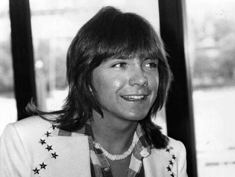  David Cassidy lors d'une conférence de presse à Londres en 1974 