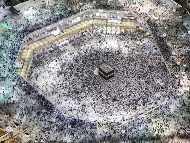  Pèlerins pendant le pèlerinage annuel du Hajj à l'Islam à la Grande Mosquée de la Mecque en Arabie Saoudite 