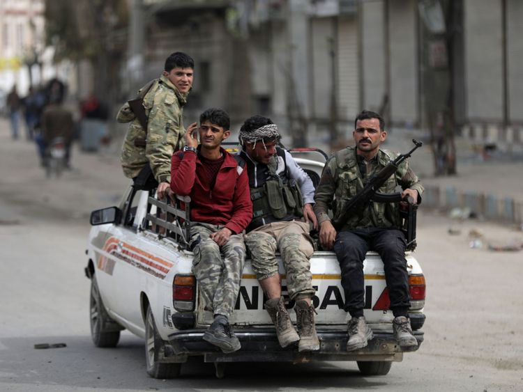  Combattants de l'armée syrienne libre soutenus par la Turquie à Afrin 