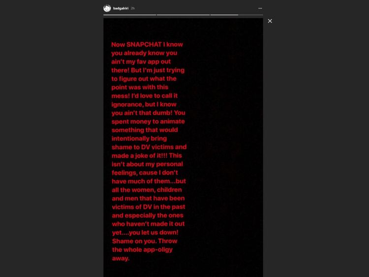  Rihanna a partagé le message destiné à Snapchat avec ses 61 m suiveurs sur Instagram Crédit: Instagram / Rihanna 