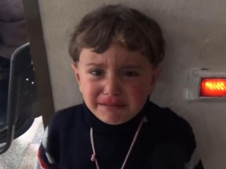  cris dans un hôpital à Afrin, en Syrie 