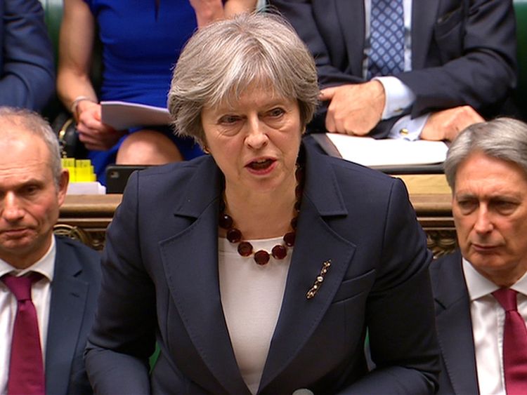  Theresa May s'adresse à la Chambre des Communes sur la réaction de son gouvernement à l'empoisonnement de l'ancien officier des renseignements russes Sergueï Skripal et son fille Yulia 