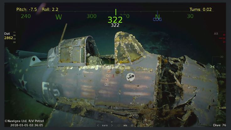  2018 courtoisie de Paul G. Allen montre l'épave de l'USS Lexington, un porte-avions américain qui a coulé pendant la Seconde Guerre mondiale, qui a été trouvé dans la mer de Corail. Pic: Douglas Curran 