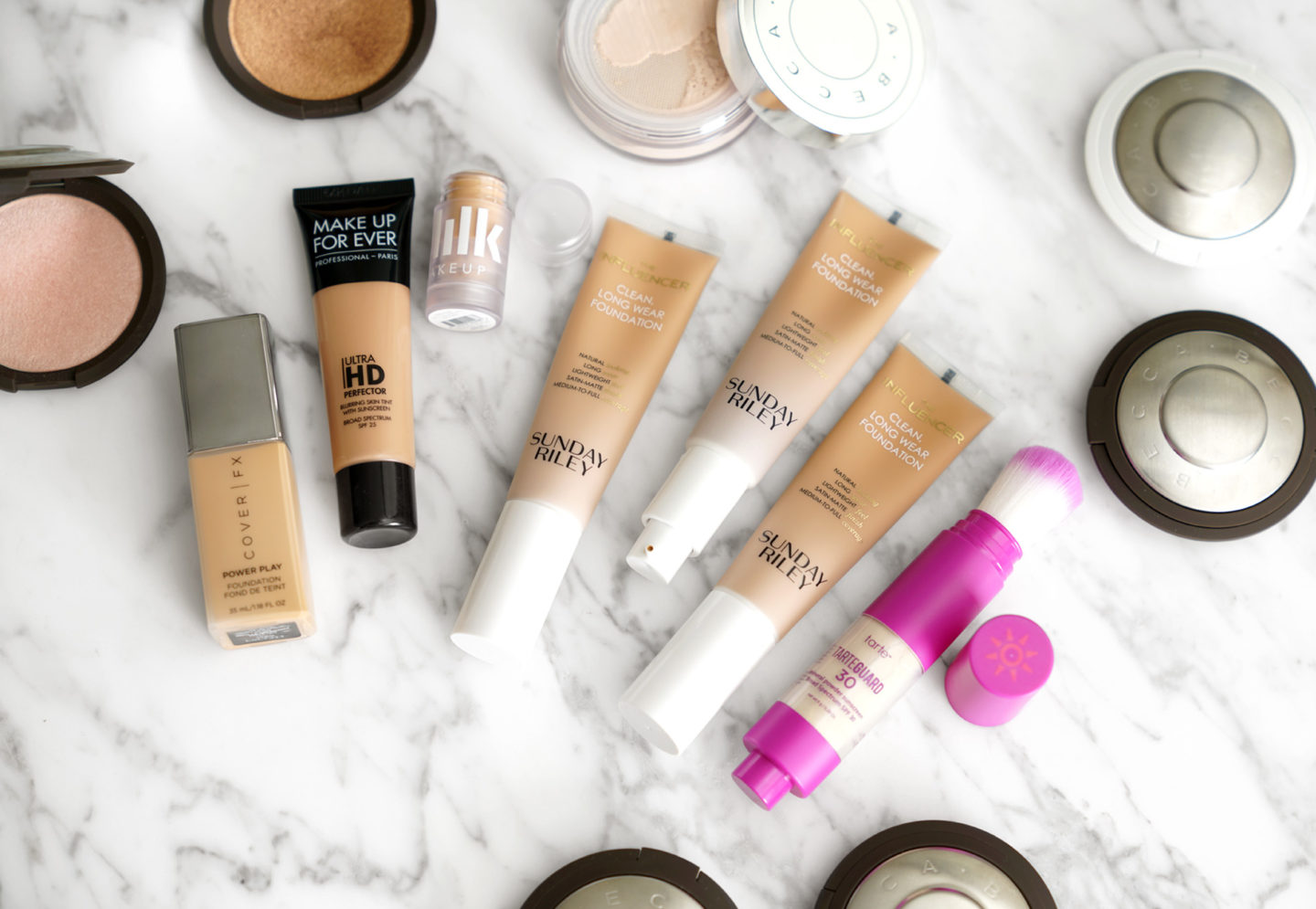  Sephora Foundation Haul Couverture FX Power Play G50, Maquillage pour toujours Ultra HD Perfector 7, Sunday Riley La Fondation Influencer 180, 190, 200, Tarte Tarteguard Poudre 