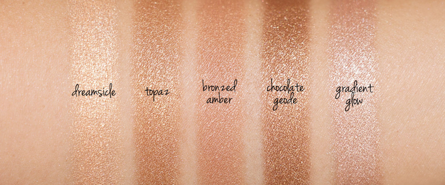  Becca Topaze Pressée Parfumée Peau, Dreamsicle, Ambre Bronzé, Géode au Chocolat et Nuances de Lueur Graduelle 