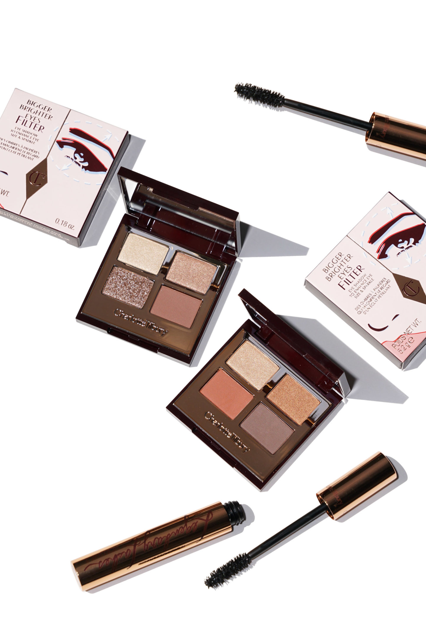  Charlotte Tilbury Bigger yeux plus brillants filtre Exaggereyes et Transformeyes Palette de fard à paupières Review + Swatches 