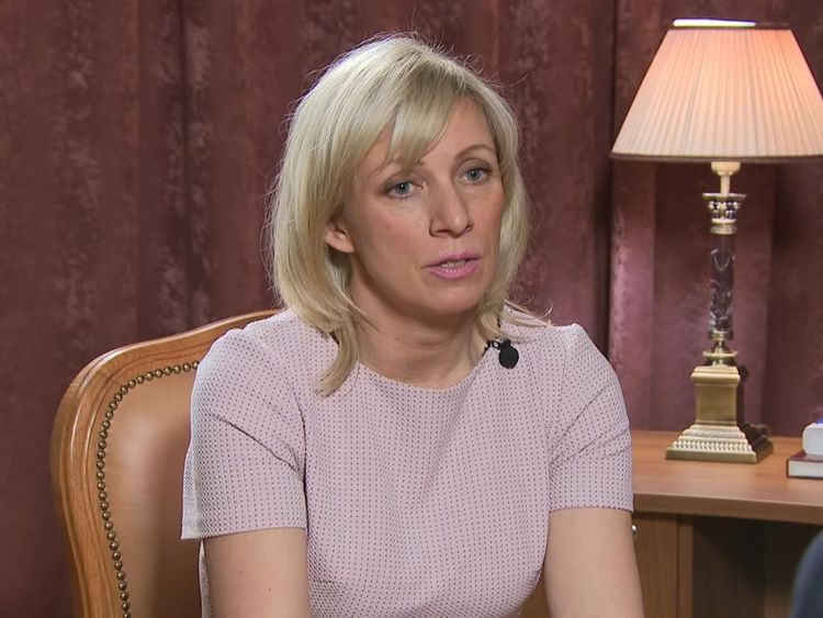  Maria Zakharova a parlé à Sky News à Moscou 