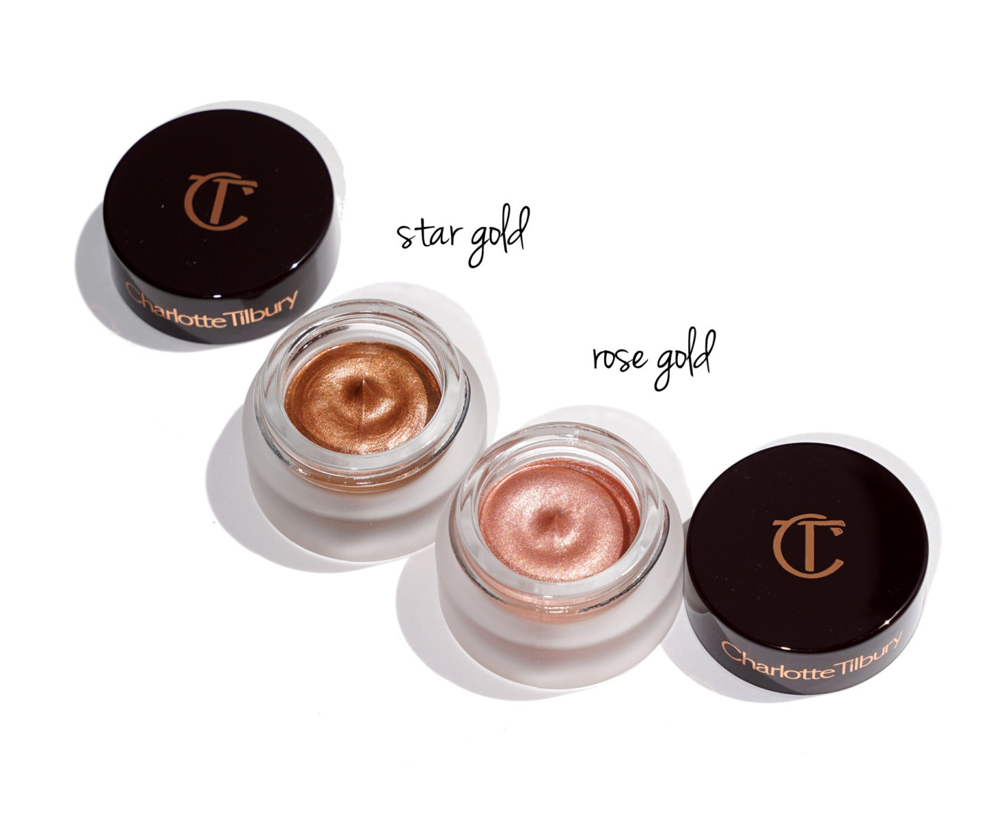 Charlotte Tilbury Eyes pour hypnotiser les ombres crèmes dans Star Gold et Rose Gold Review + Échantillons 