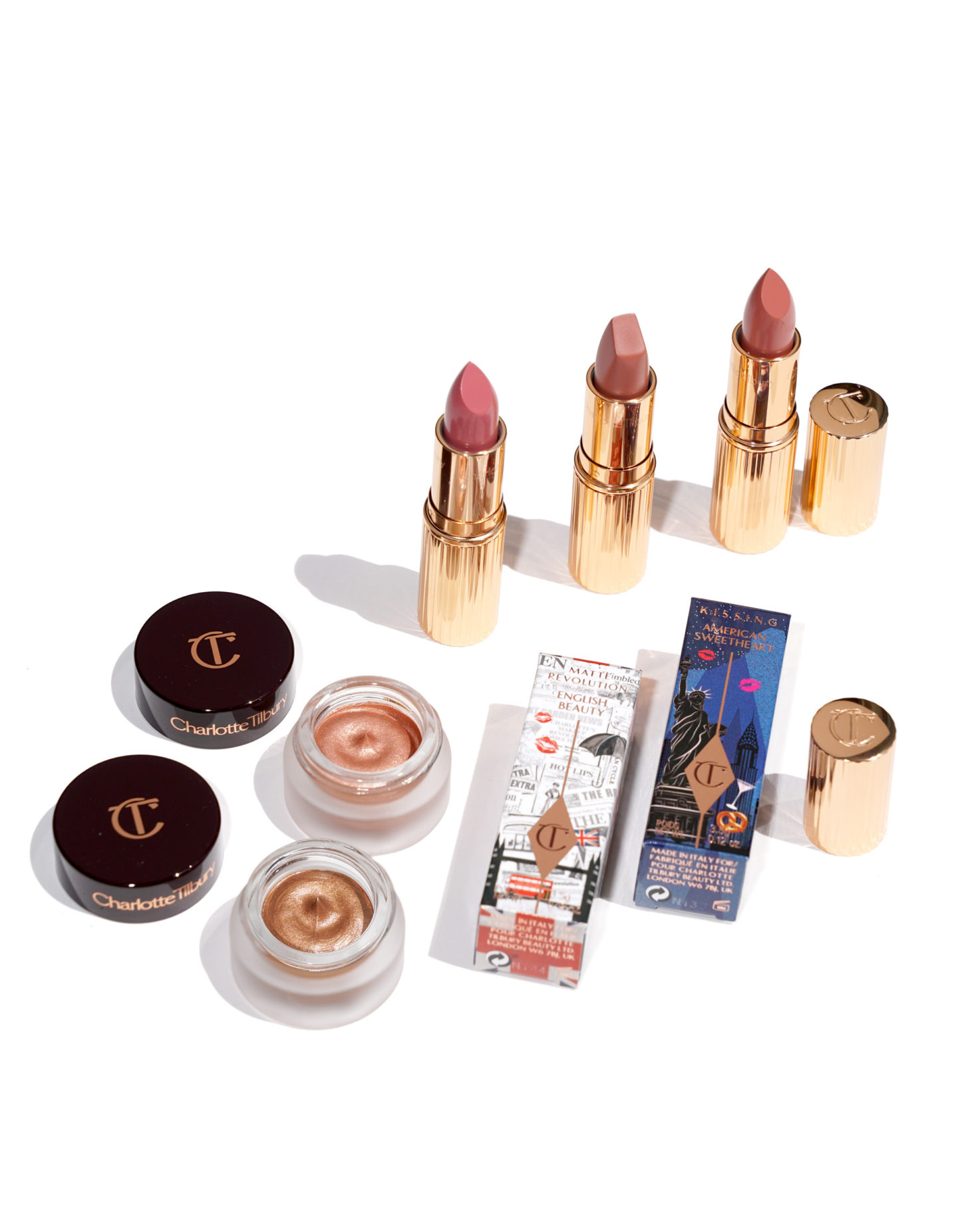  Charlotte Tilbury Haul Étoile Or, Or Rose, La Duchesse, Beauté Anglaise, Chérie Américaine, Rouge à Lèvres Bitch Perfect 