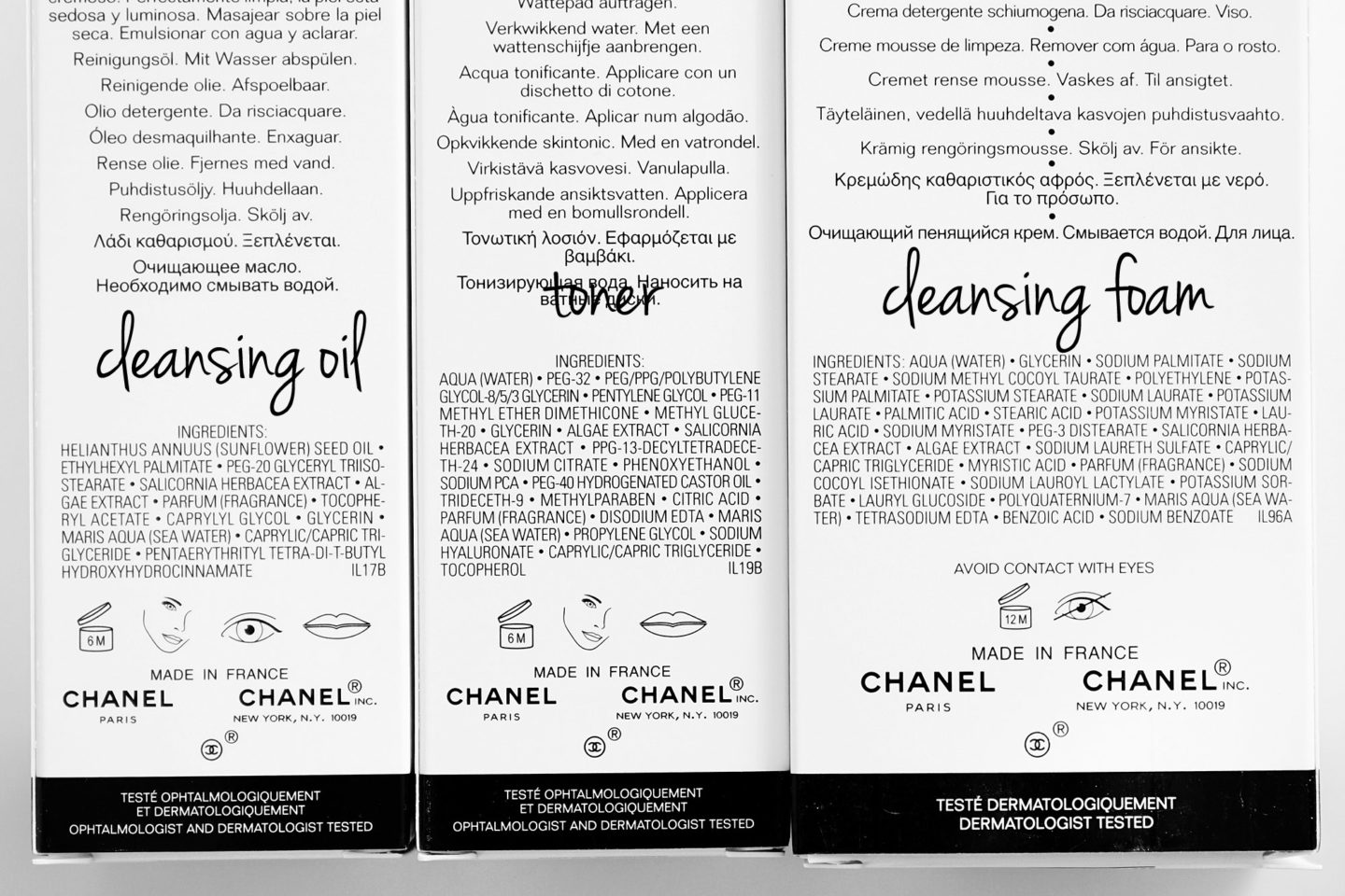  Chanel Cleansing Collection Ingrédients 