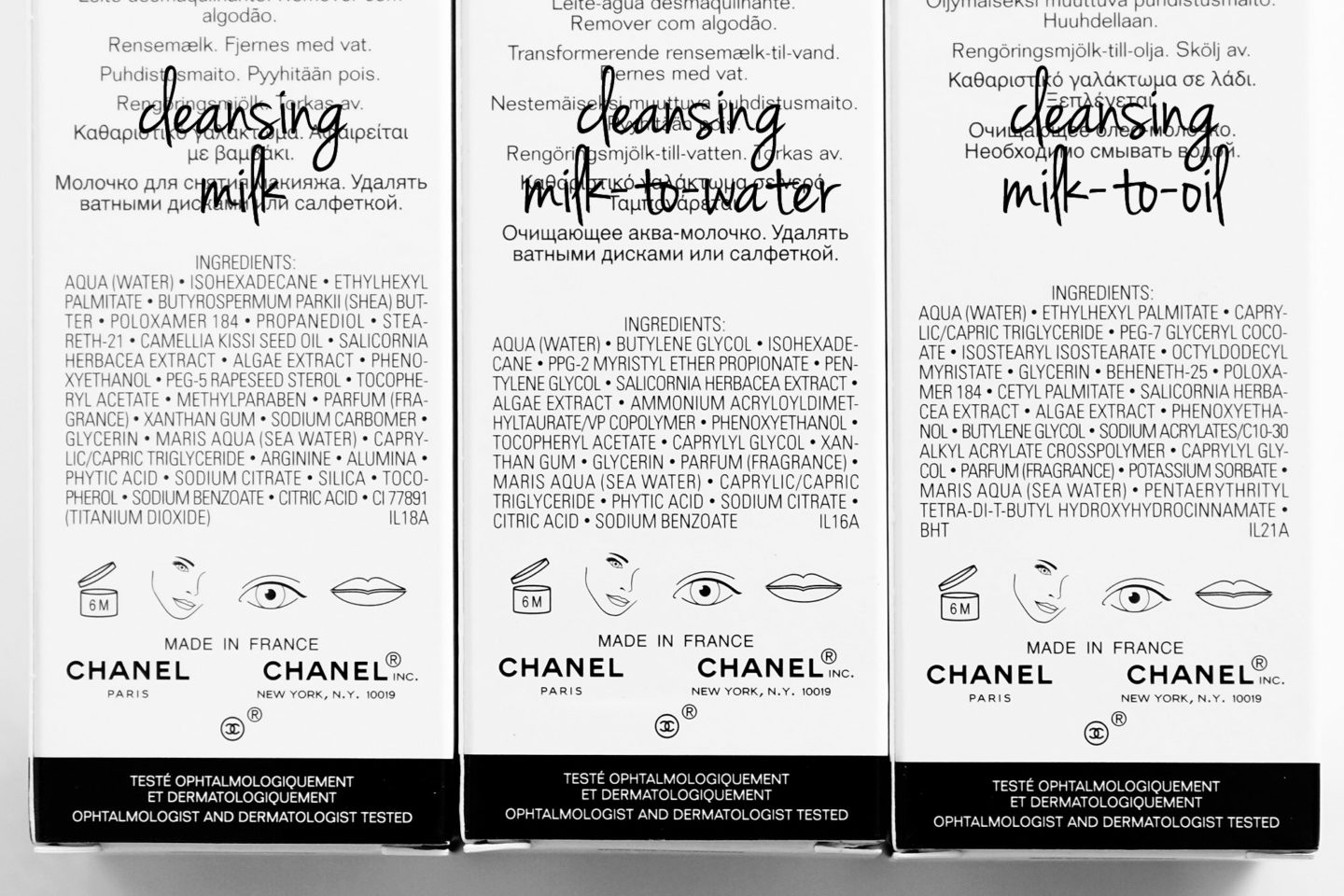  Chanel Cleansing Collection Ingrédients 