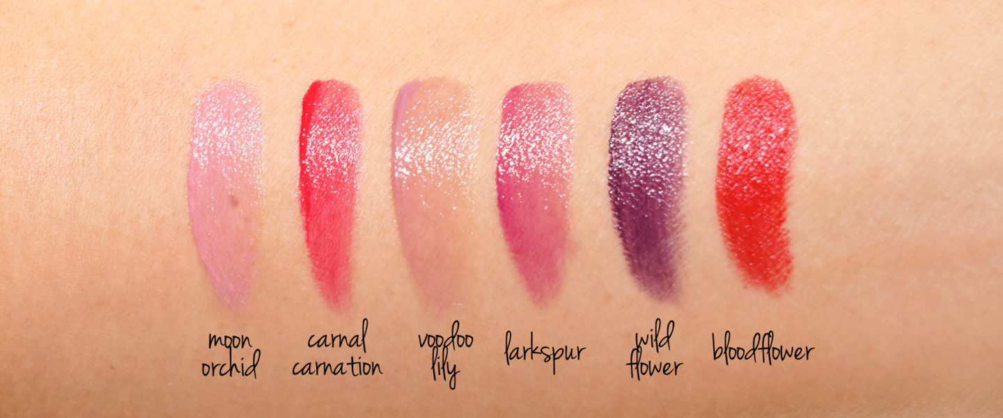  NARS x Erdem Strange Flower Rouges à Lèvres, Œillet Carnal, Lys Voodoo, Échoppes, Fleur Sauvage et Écailles de Fleur de Sang 
