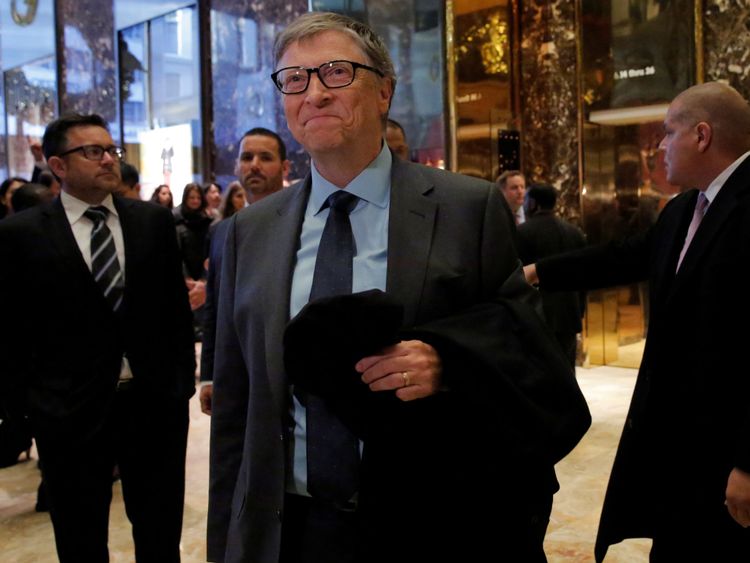  Bill Gates à Trump Tower où il rencontra le président américain en 2016 