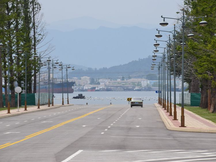  Entrant dans la ville de Wonsan dans le sud-est de la Corée du Nord 