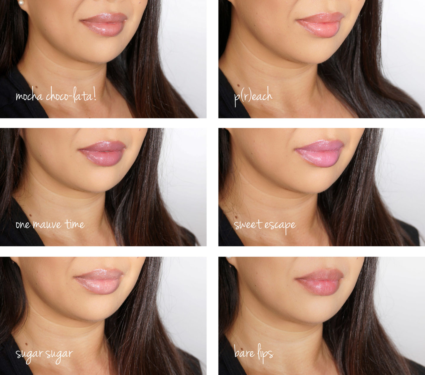  Marc Jacobs Beauté Enamored Lip Gloss Stick Mocha Choco Lata, Sweet Escape, Un Temps Mauve, P (r) each, Sucre Sucre | Le livre Look beauté 