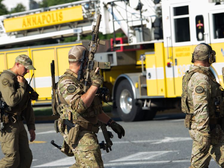 La police répond à une fusillade à Annapolis, Maryland, le 28 juin 2018