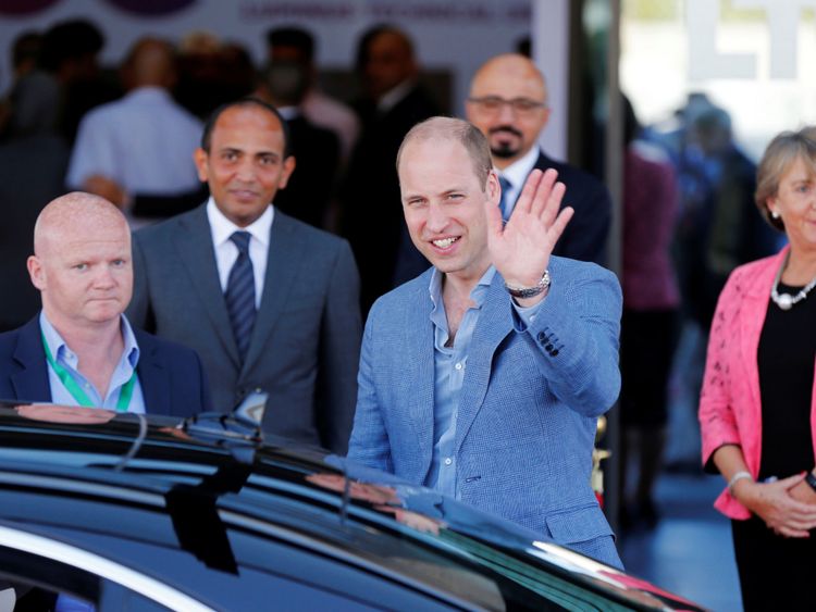 Le Prince William quitte le Collège universitaire technique de Luminus à Amman, en Jordanie