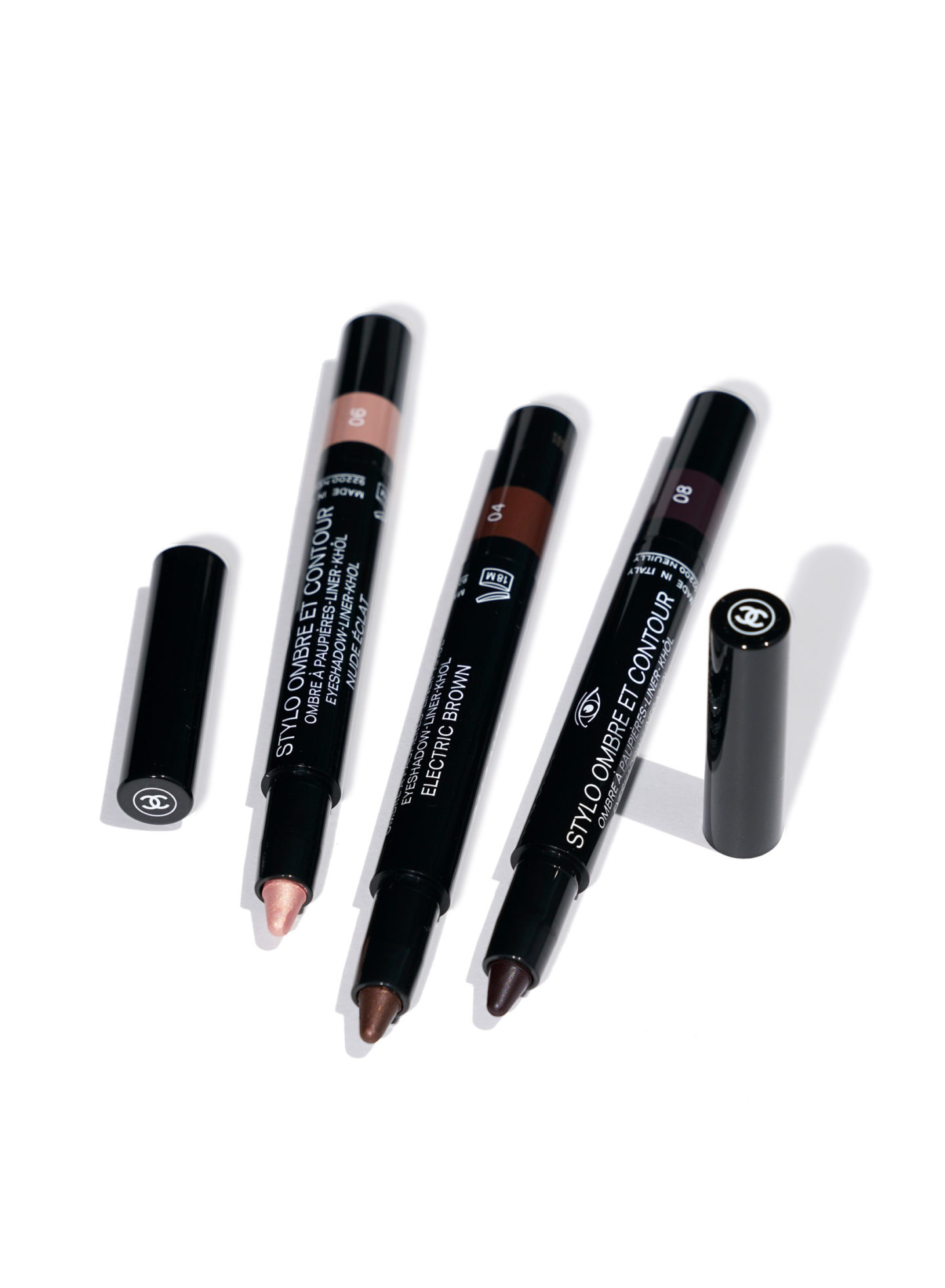 Chanel Stylo Ombre Et Contour Nu Eclat, Electric Brown et Rouge Noir