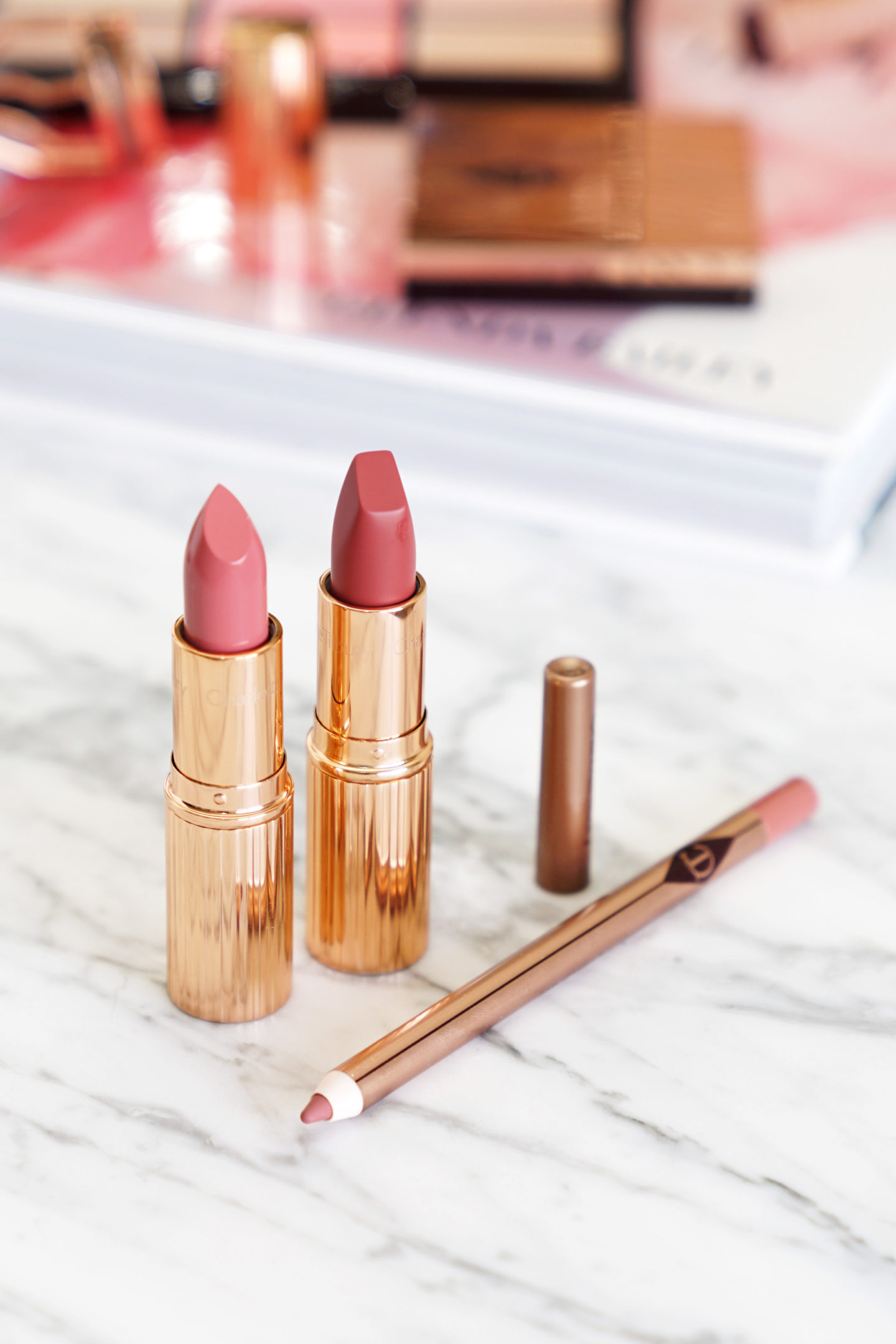 Charlotte Tilbury Joli ensemble à lèvres roses Blushing Dream, Rose Kiss et Pillow Talk