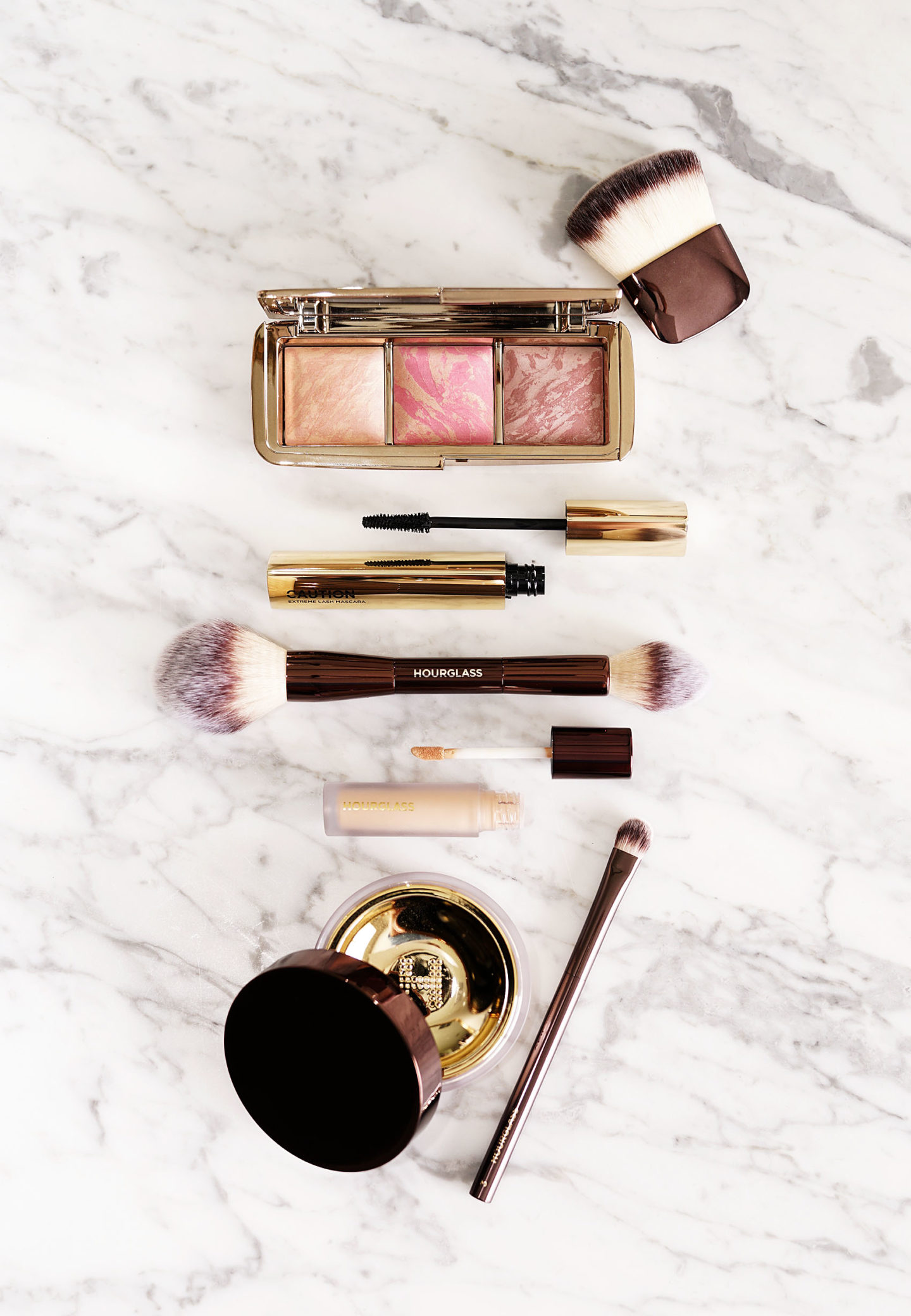 Sablier Eclairage Ambiant Blush Palette Nordstrom, Poudre translucide voile Veil, fluide de retouche voile, Attention Mascara Extreme Lash avis
