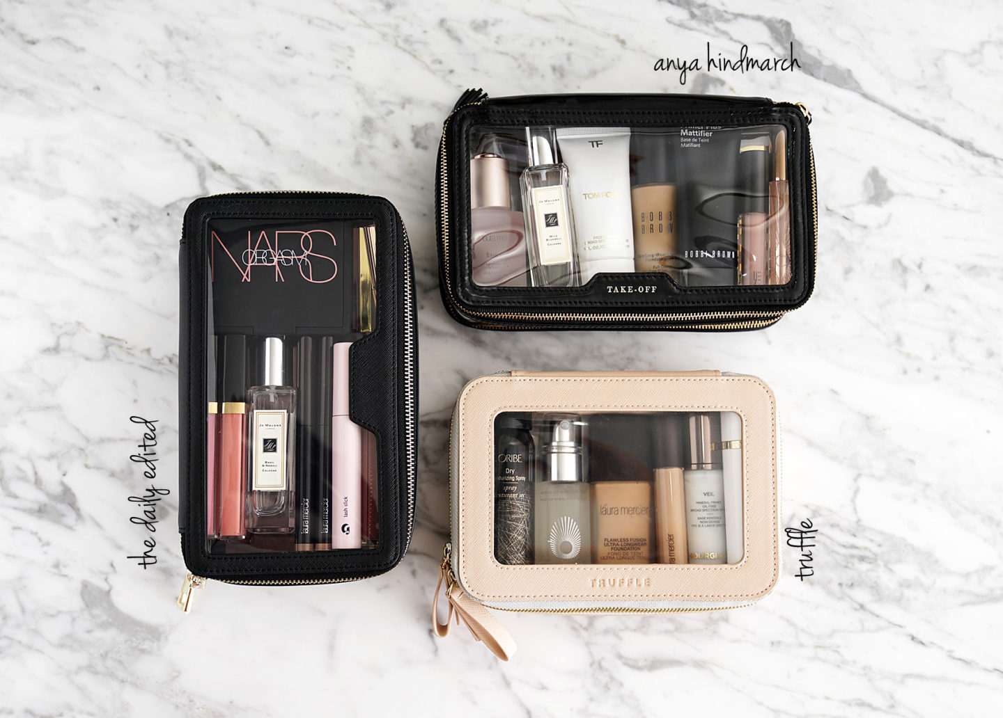 Les meilleurs sacs de maquillage clairs Chic du quotidien édité, Anya Hindmarch et Truffle | Le livre de beauté