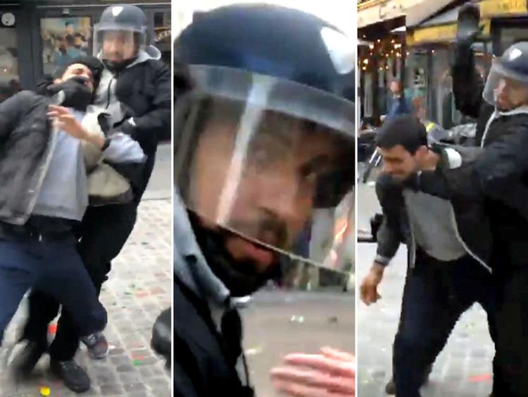 Alexandre Benalla pendant les manifestations de Paris. Pic: Taha Bouhafs