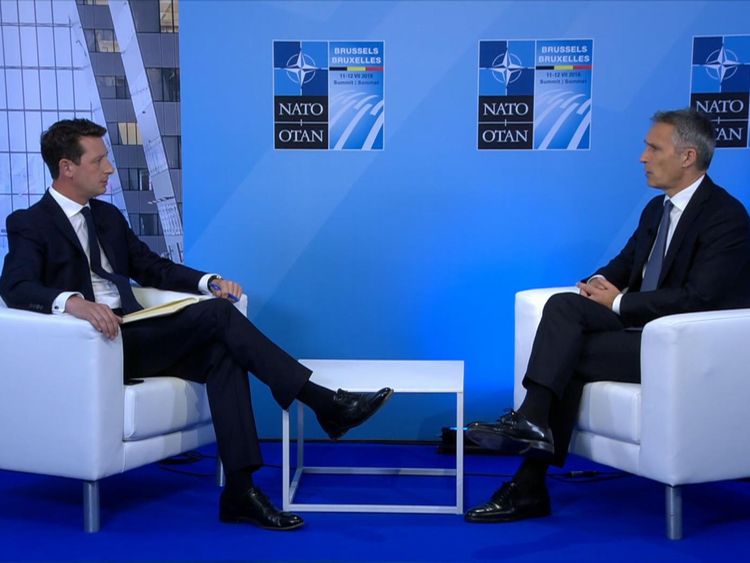 M. Stoltenberg s'est entretenu avec Sky News à la veille d'un sommet crucial
