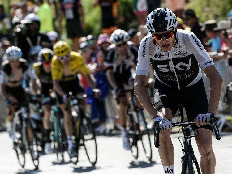 Chris Froome lors de la douzième étape de la course du Tour de France le 19 juillet