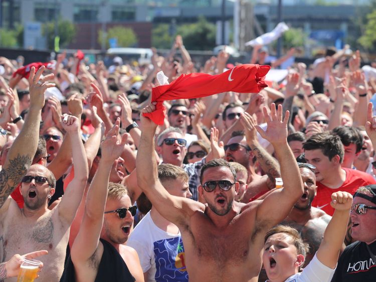 Les fans d'Angleterre