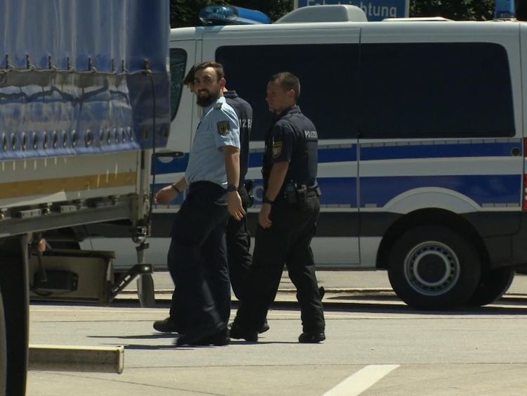 Camions vérifiés à la frontière allemande