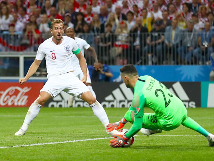 Harry Kane voit son tir sauvé contre la Croatie