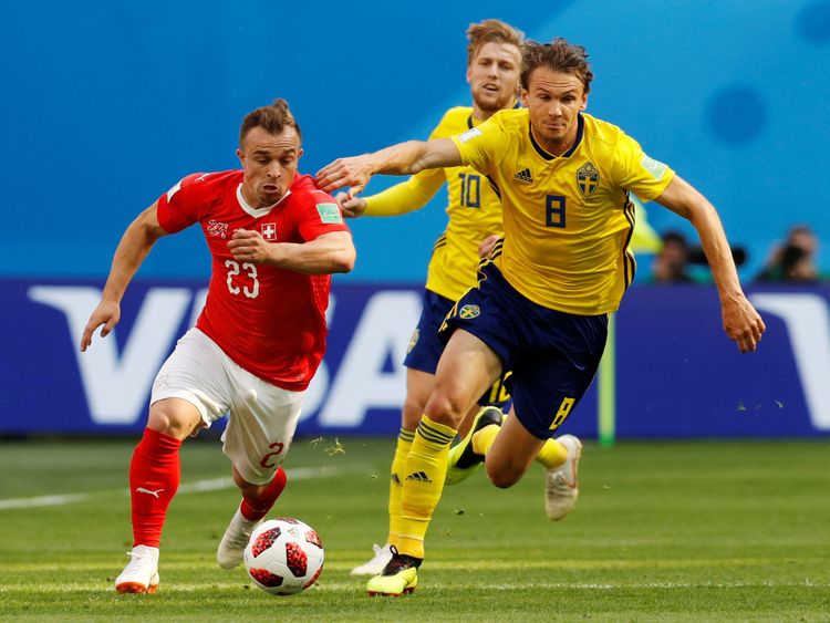 Xherdan Shaquiri a lutté pour apporter une contribution décisive à la Suède