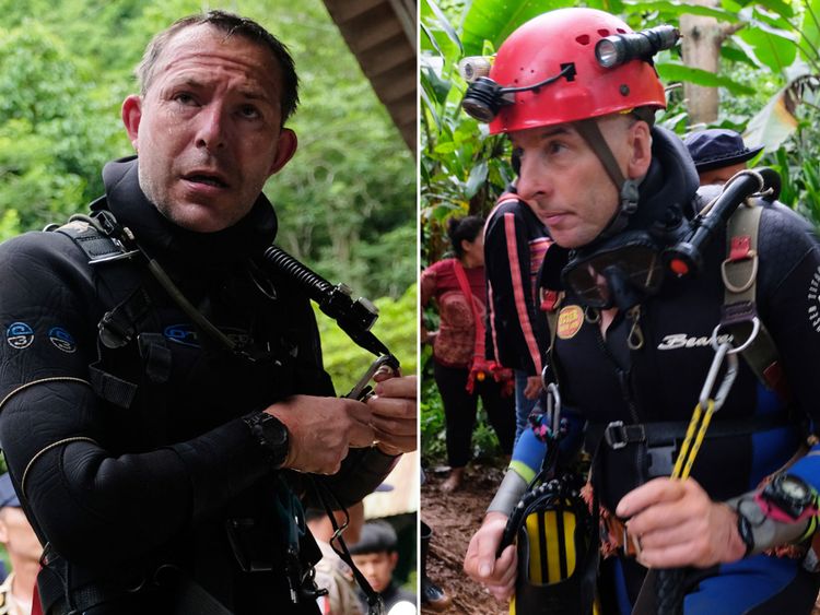 Les plongeurs britanniques John Volanthen (à gauche) et Richard Stanton en Thaïlande