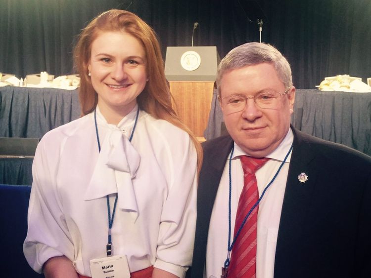 Maria Butina avec l'envoyé Alexander Torshin