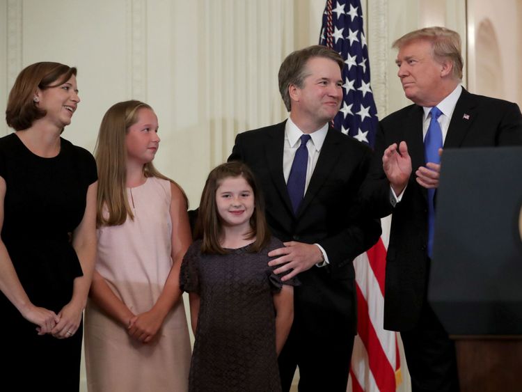 Le président Donald Trump présente le juge de circuit américain Brett M. Kavanaugh comme son candidat à la Cour suprême des États-Unis