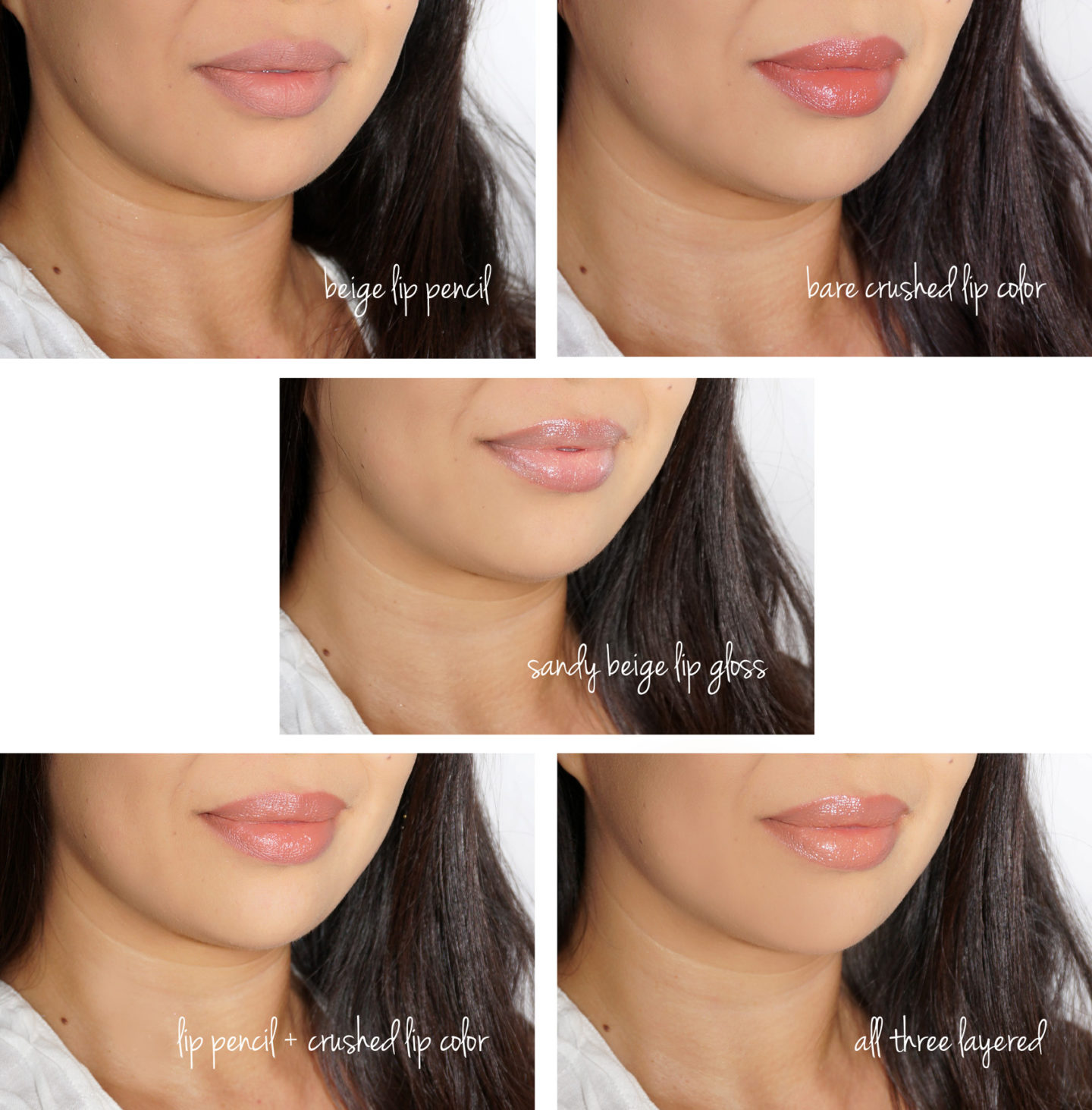 Bobbi Brown Beige Crayon À Lèvres, Bare Crushed Lip Color et Sandy Beige Lip Swatches