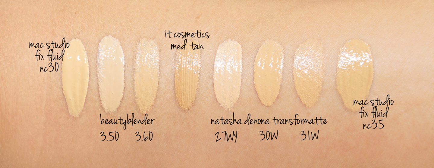 Nuancier MAC NC30, NC35 vs Beautyblender 3.5 et 3.6