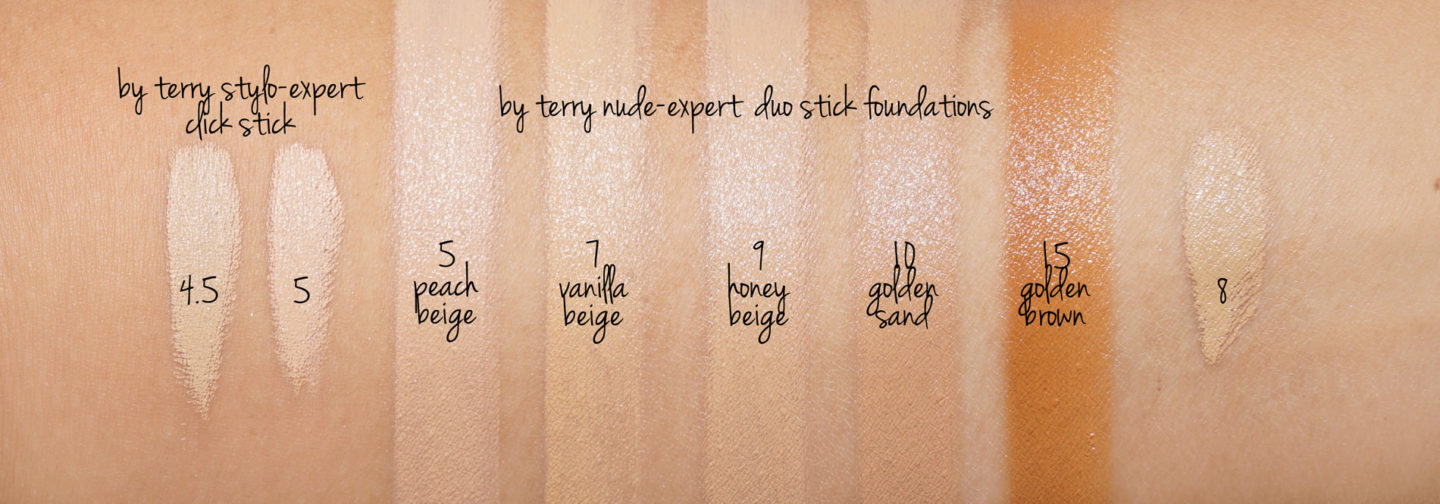 Par Terry Nude Nuancier de la Fondation Expert vs Stylo-Expert Click Sticks