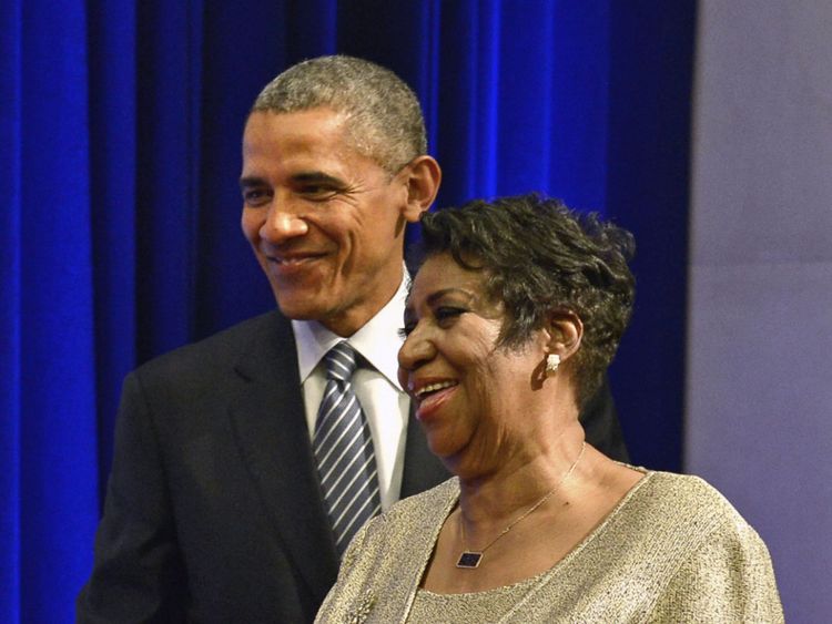 Aretha Franklin avec Barack Obama