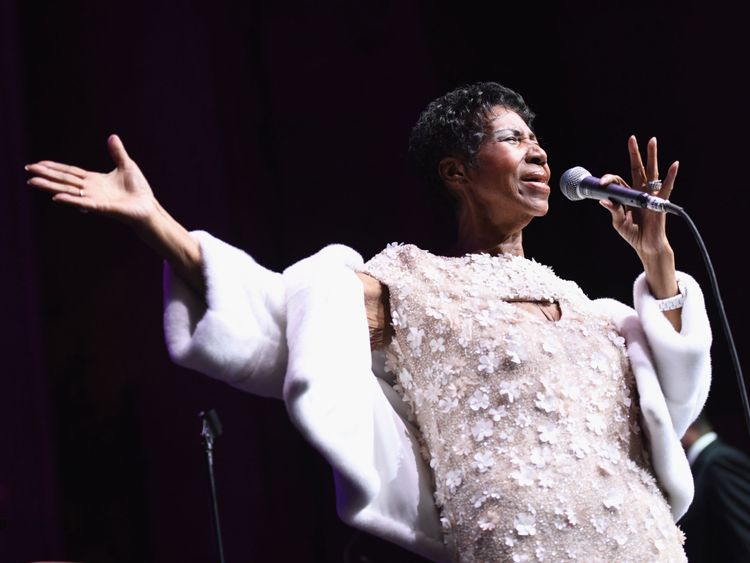 Aretha Franklin se produit sur scène en 2017 à New York 
