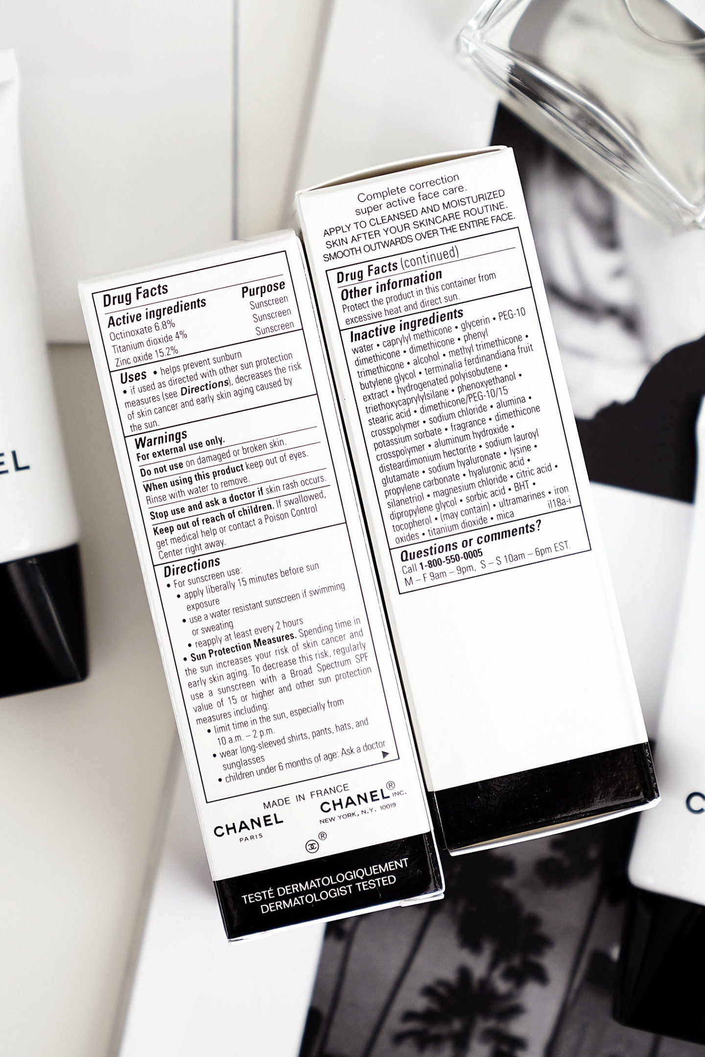 Ingrédients de la crème Chanel CC 2018